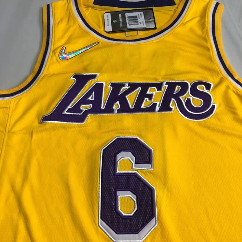 21/22 Los Angeles Lakers JAMES #6 Yellow Basketball Jersey (Closely Stitched)