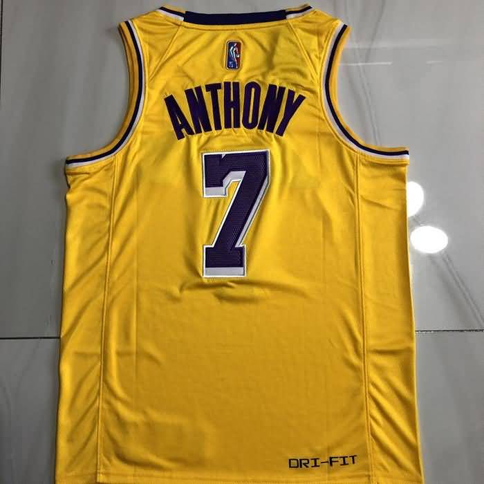 21/22 Los Angeles Lakers ANTHONY #7 Yellow Basketball Jersey (Closely Stitched)