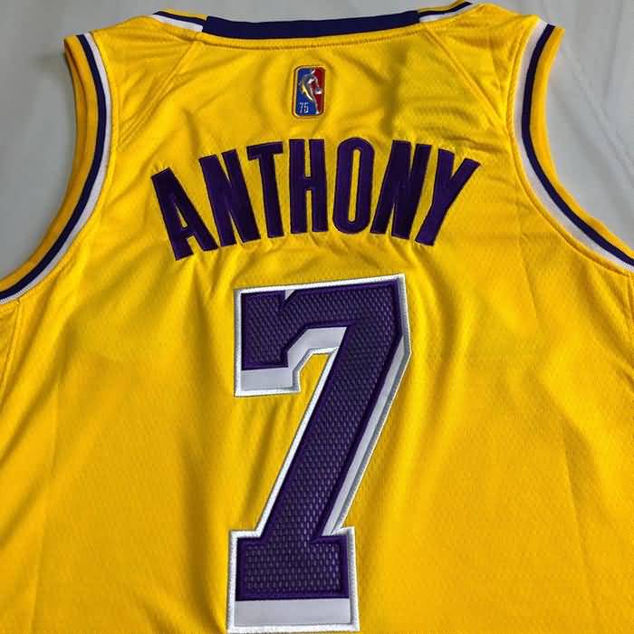 21/22 Los Angeles Lakers ANTHONY #7 Yellow Basketball Jersey (Closely Stitched)