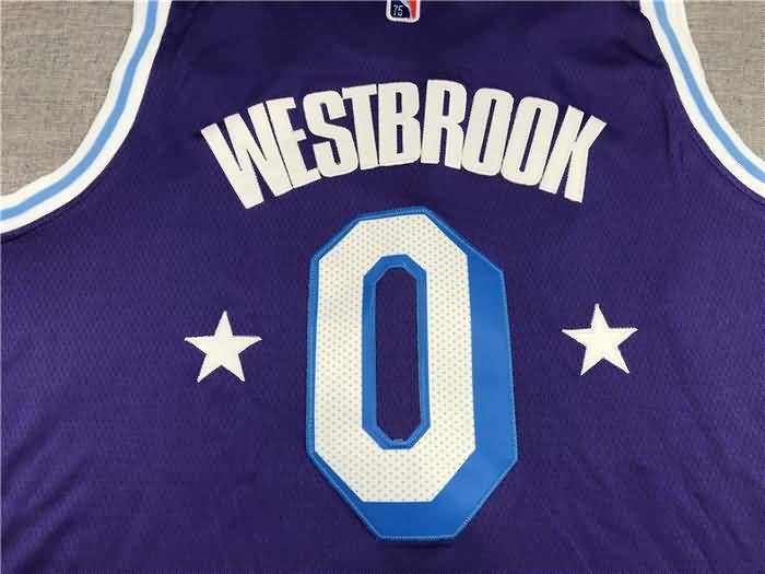 21/22 Los Angeles Lakers WESTBROOK #0 Purple City Basketball Jersey (Stitched)