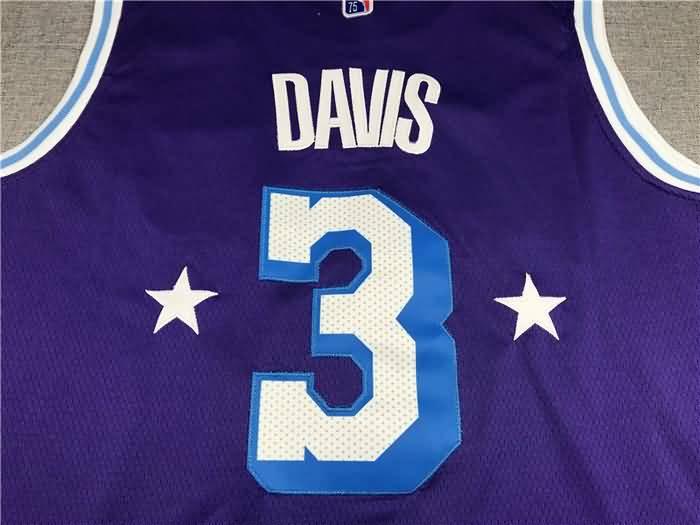 21/22 Los Angeles Lakers DAVIS #3 Purple City Basketball Jersey (Stitched)