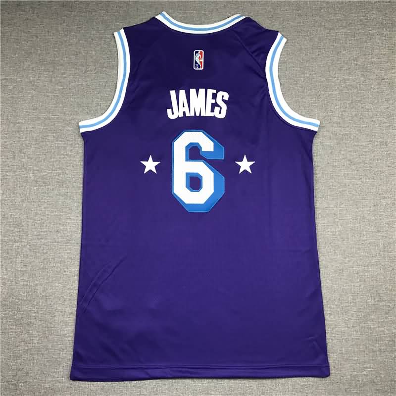 21/22 Los Angeles Lakers JAMES #6 Purple City Basketball Jersey (Stitched)