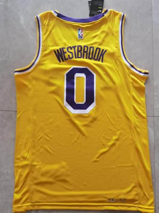 21/22 Los Angeles Lakers WESTBROOK #0 Yellow Basketball Jersey (Stitched)