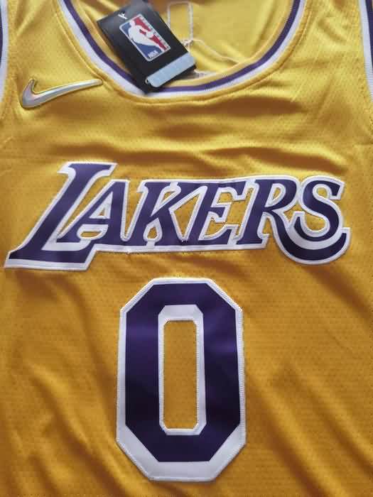 21/22 Los Angeles Lakers WESTBROOK #0 Yellow Basketball Jersey (Stitched)