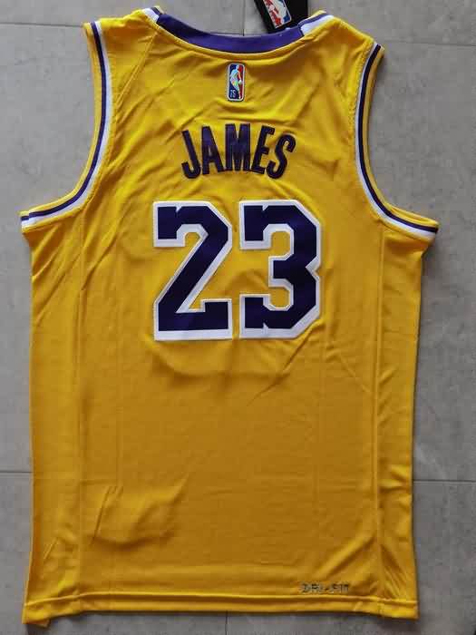 21/22 Los Angeles Lakers JAMES #23 Yellow Basketball Jersey (Stitched)