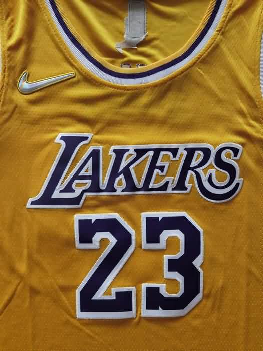 21/22 Los Angeles Lakers JAMES #23 Yellow Basketball Jersey (Stitched)