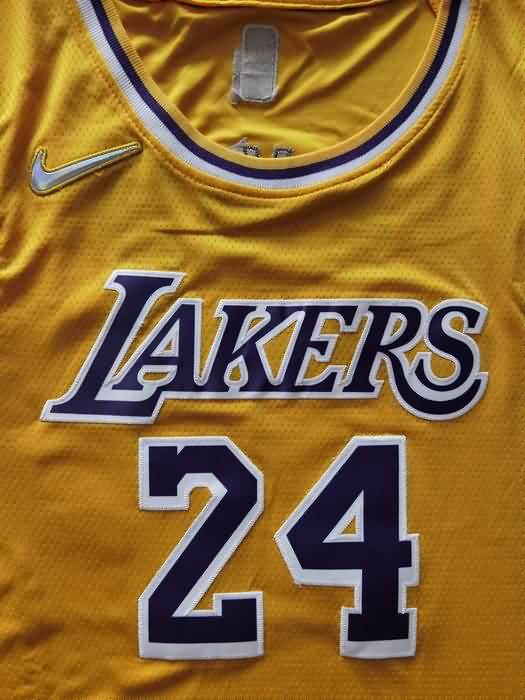 21/22 Los Angeles Lakers BRYANT #24 Yellow Basketball Jersey (Stitched)