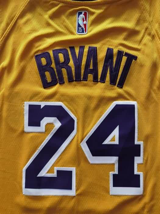 21/22 Los Angeles Lakers BRYANT #24 Yellow Basketball Jersey (Stitched)