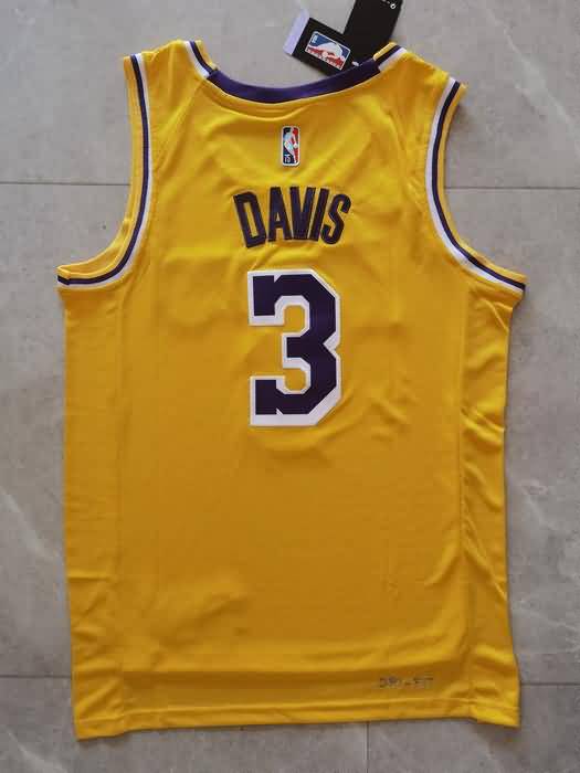 21/22 Los Angeles Lakers DAVIS #3 Yellow Basketball Jersey (Stitched)