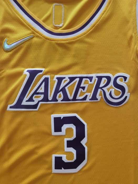 21/22 Los Angeles Lakers DAVIS #3 Yellow Basketball Jersey (Stitched)