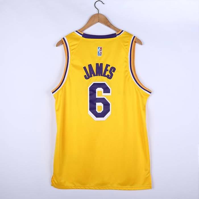 21/22 Los Angeles Lakers JAMES #6 Yellow Basketball Jersey (Stitched)