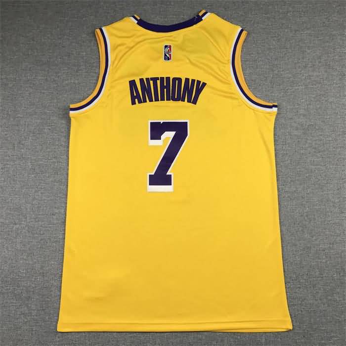 21/22 Los Angeles Lakers ANTHONY #7 Yellow Basketball Jersey (Stitched)