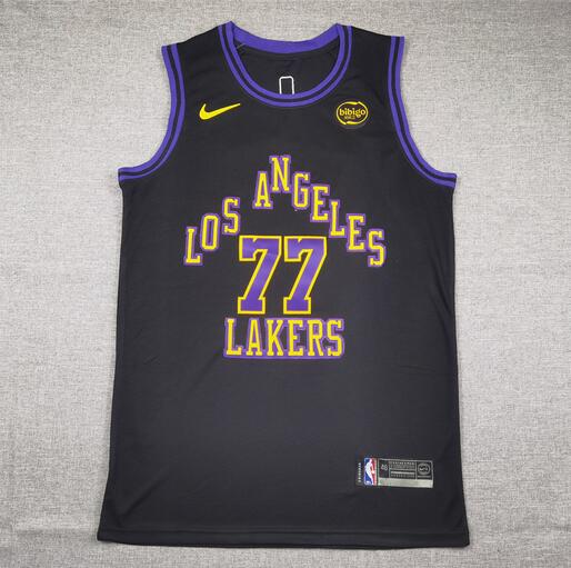 24/25 Los Angeles Lakers DONCIC #77 Black Basketball Jersey (Stitched)