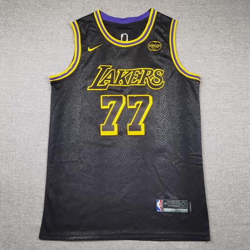 24/25 Los Angeles Lakers DONCIC #77 Black Basketball Jersey (Stitched) 02