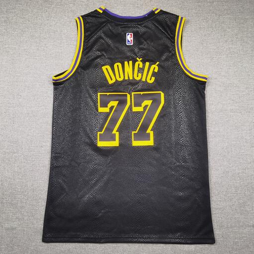 24/25 Los Angeles Lakers DONCIC #77 Black Basketball Jersey (Stitched) 02