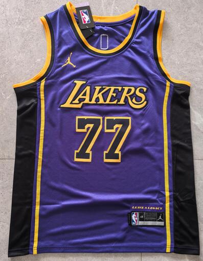 24/25 Los Angeles Lakers DONCIC #77 Purple Basketball Jersey (Stitched) 02