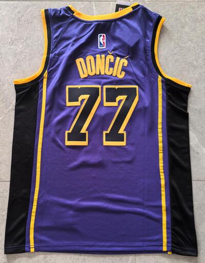 24/25 Los Angeles Lakers DONCIC #77 Purple Basketball Jersey (Stitched) 02