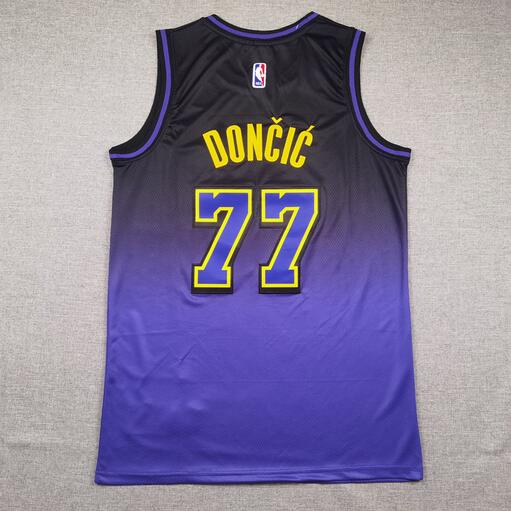 24/25 Los Angeles Lakers DONCIC #77 Purple Basketball Jersey (Stitched) 03