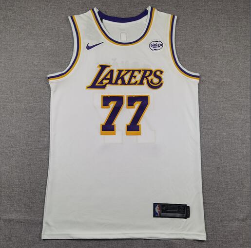 24/25 Los Angeles Lakers DONCIC #77 White Basketball Jersey (Stitched)