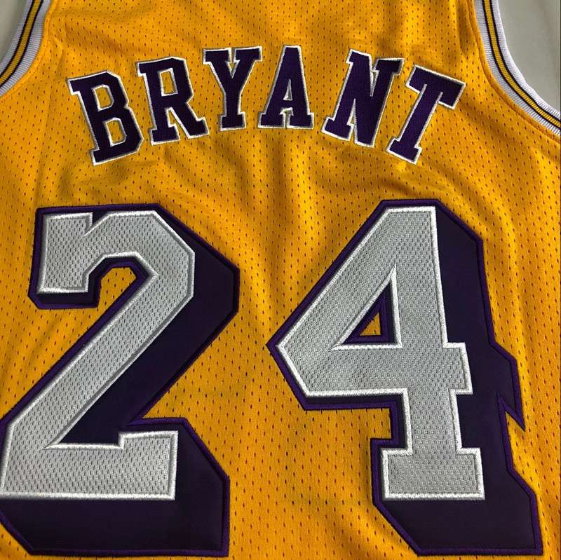 1971/72 Los Angeles Lakers BRYANT #24 Yellow Classics Basketball Jersey (Closely Stitched)