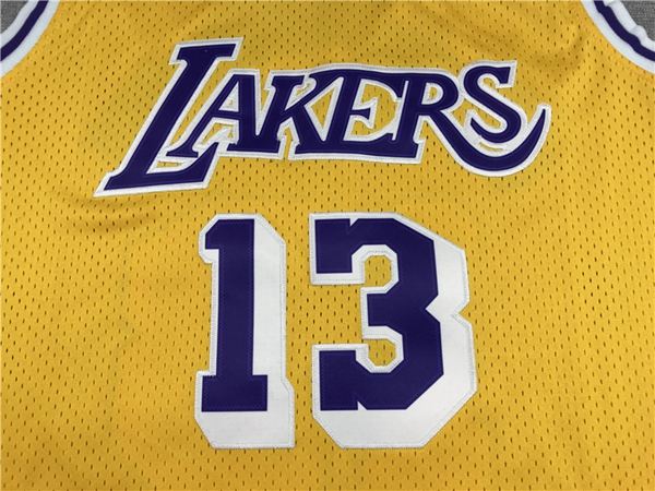 1971/72 Los Angeles Lakers CHAMBERLAIN #13 Yellow Classics Basketball Jersey (Stitched)