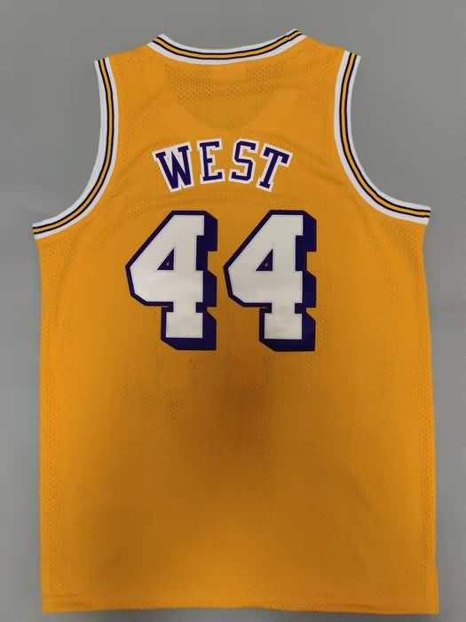 1971/72 Los Angeles Lakers WEST #44 Yellow Classics Basketball Jersey (Stitched)