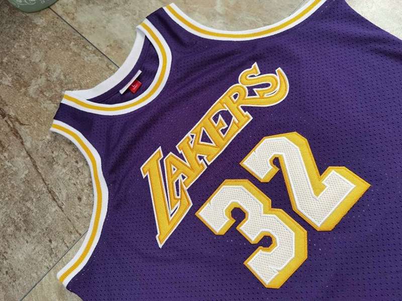 1984/85 Los Angeles Lakers JOHNSON #32 Purple Classics Basketball Jersey 2 (Closely Stitched)