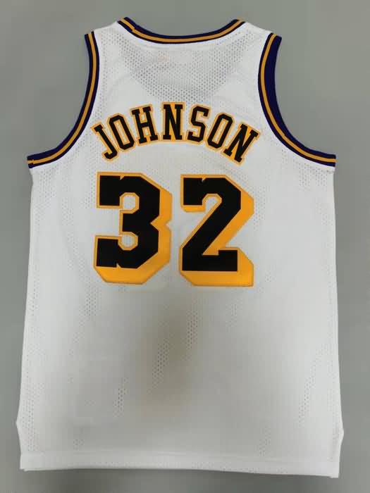 1984/85 Los Angeles Lakers JOHNSON #32 White Classics Basketball Jersey (Stitched)