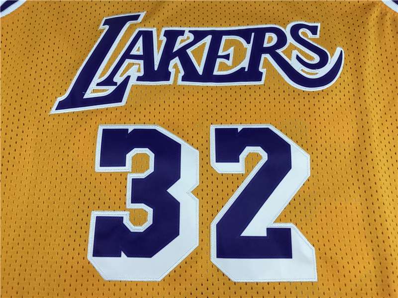 1984/85 Los Angeles Lakers JOHNSON #32 Yellow Classics Basketball Jersey (Stitched)