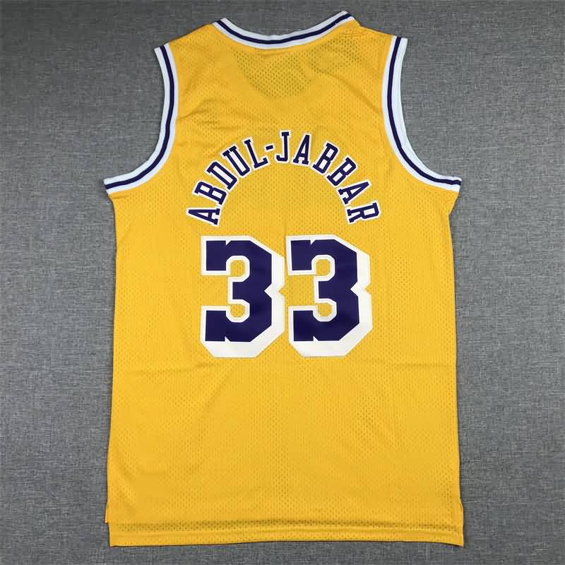 1984/85 Los Angeles Lakers ABDUL-JABBAR #33 Yellow Classics Basketball Jersey (Stitched)