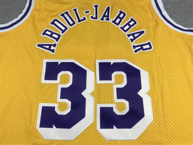 1984/85 Los Angeles Lakers ABDUL-JABBAR #33 Yellow Classics Basketball Jersey (Stitched)