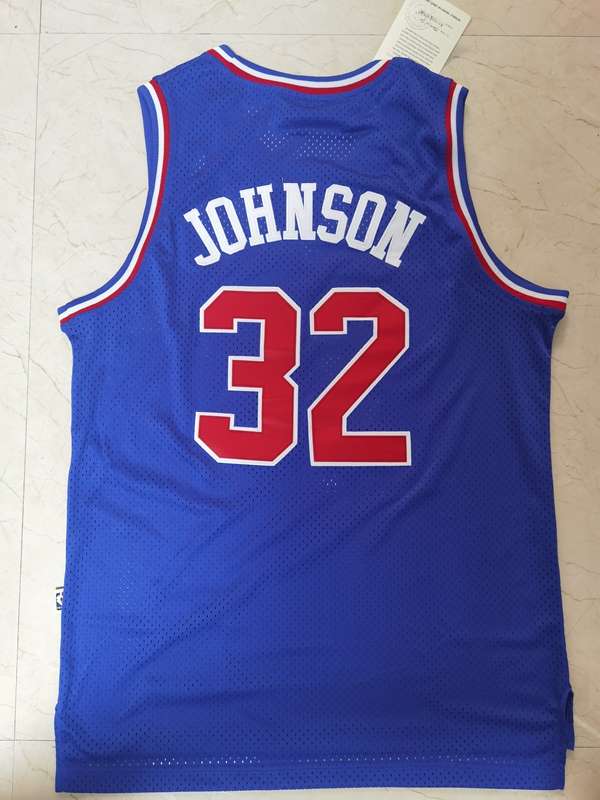 1992 Los Angeles Lakers JOHNSON #32 Blue All Star Classics Basketball Jersey (Stitched)