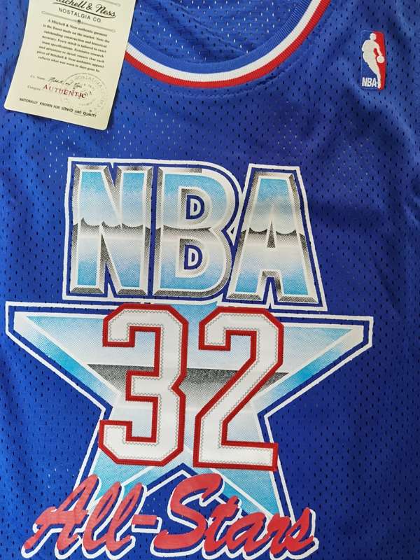 1992 Los Angeles Lakers JOHNSON #32 Blue All Star Classics Basketball Jersey (Stitched)