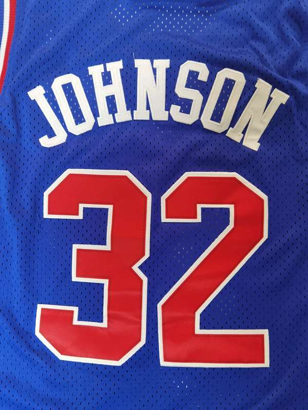 1992 Los Angeles Lakers JOHNSON #32 Blue All Star Classics Basketball Jersey (Stitched)