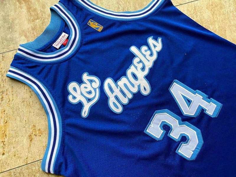 1996/97 Los Angeles Lakers ONEAL #34 Blue Classics Basketball Jersey (Closely Stitched)