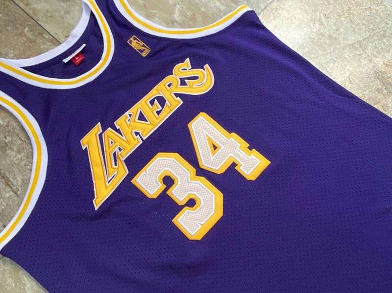 1996/97 Los Angeles Lakers ONEAL #34 Purple Classics Basketball Jersey (Closely Stitched)