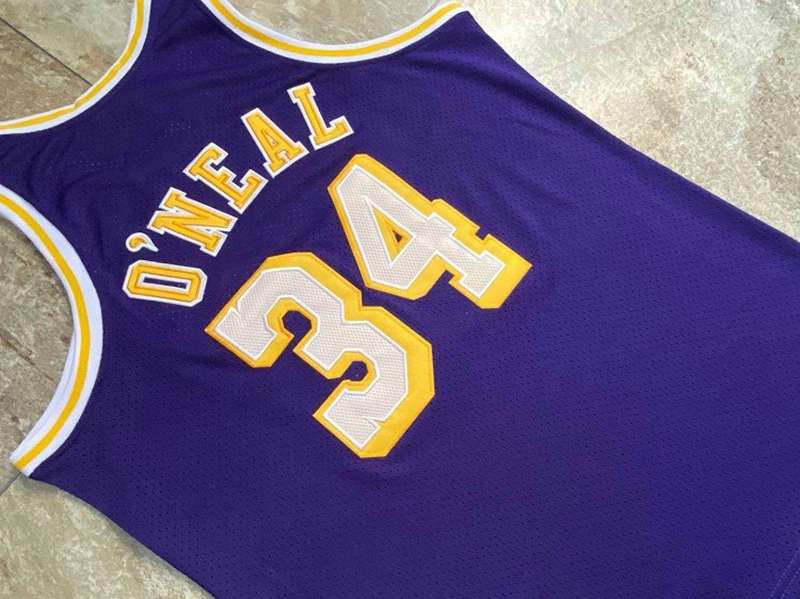 1996/97 Los Angeles Lakers ONEAL #34 Purple Classics Basketball Jersey (Closely Stitched)