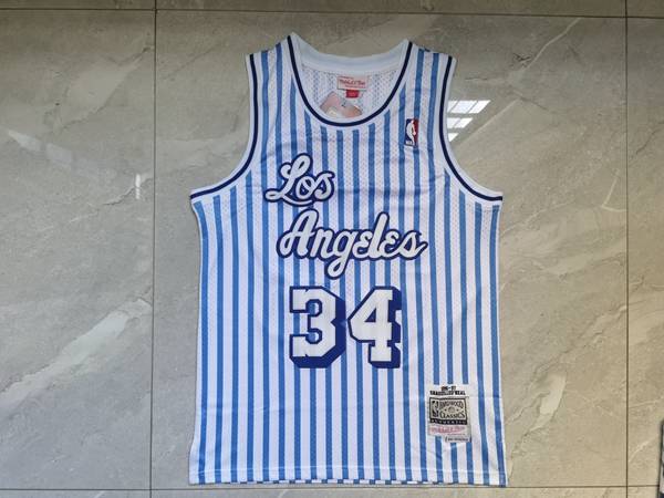 1996/97 Los Angeles Lakers ONEAL #34 White Blue Classics Basketball Jersey (Stitched)