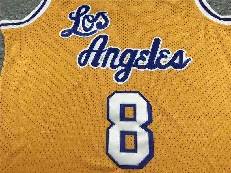 1996/97 Los Angeles Lakers BRYANT #8 Yellow Classics Basketball Jersey (Stitched)