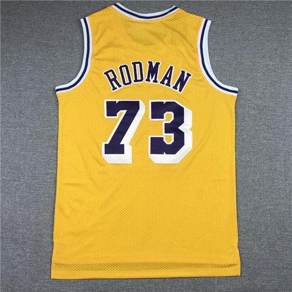 1998/99 Los Angeles Lakers RODMAN #73 Yellow Classics Basketball Jersey (Stitched)