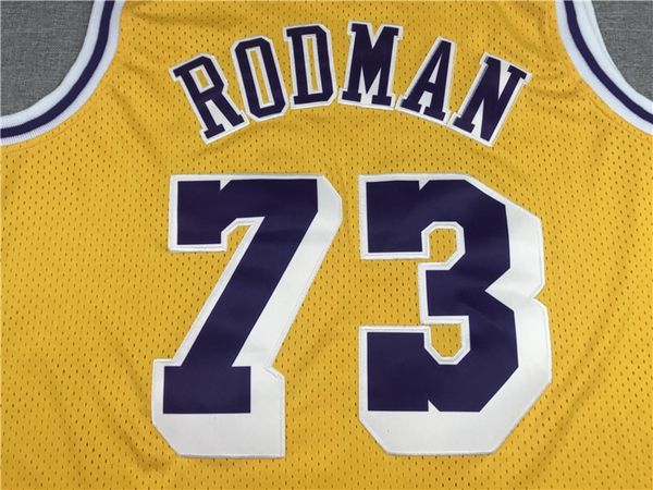 1998/99 Los Angeles Lakers RODMAN #73 Yellow Classics Basketball Jersey (Stitched)