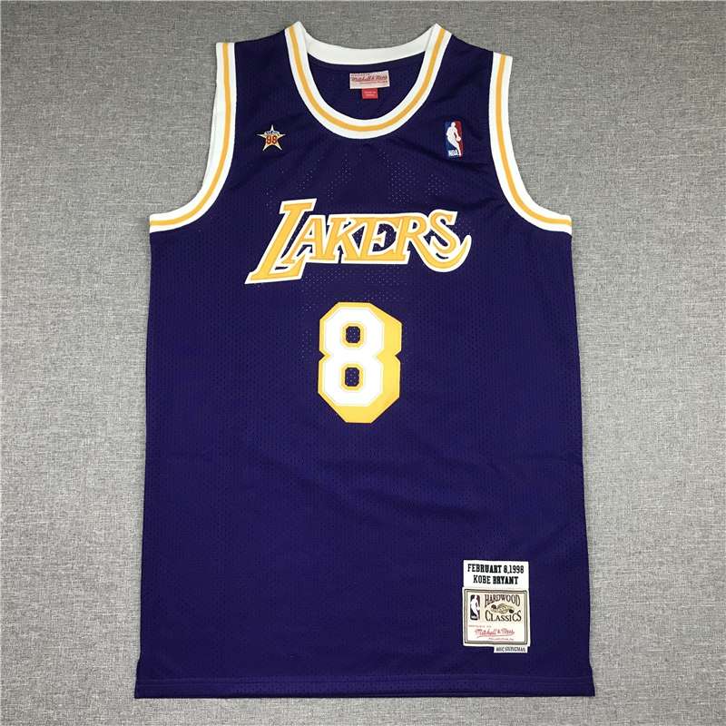 1998 Los Angeles Lakers BRYANT #8 Purple All Star Classics Basketball Jersey (Stitched)