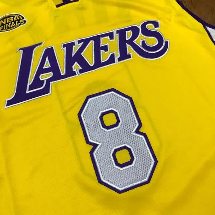 1999/00 Los Angeles Lakers BRYANT #8 Yellow Finals Classics Basketball Jersey (Closely Stitched)