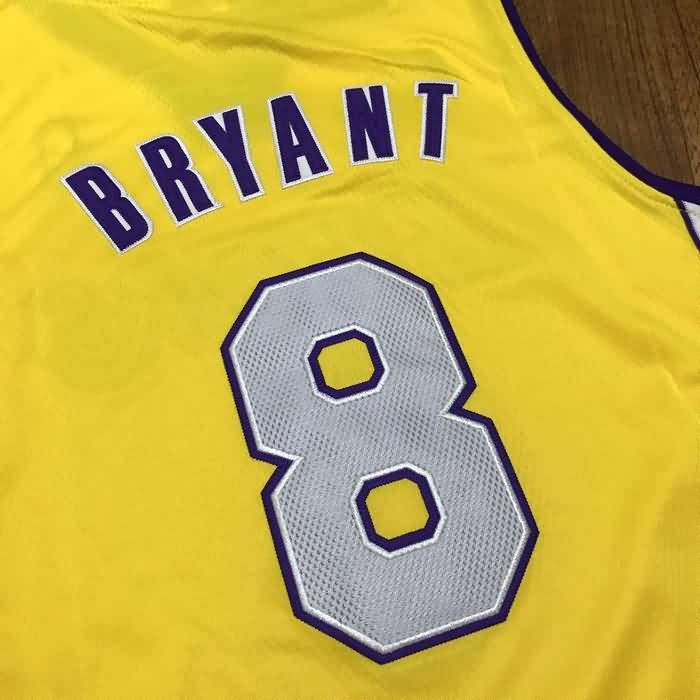 1999/00 Los Angeles Lakers BRYANT #8 Yellow Finals Classics Basketball Jersey (Closely Stitched)