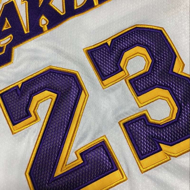 Los Angeles Lakers JAMES #23 White Basketball Jersey (Closely Stitched)