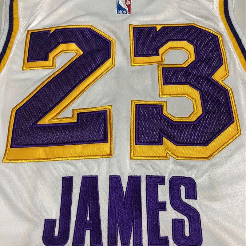 Los Angeles Lakers JAMES #23 White Basketball Jersey (Closely Stitched)