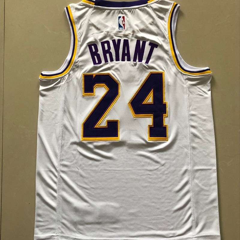 Los Angeles Lakers BRYANT #24 White Basketball Jersey 2 (Closely Stitched)