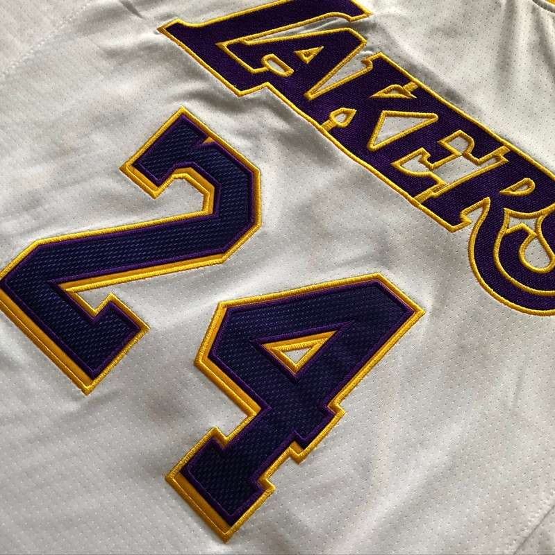 Los Angeles Lakers BRYANT #24 White Basketball Jersey 2 (Closely Stitched)