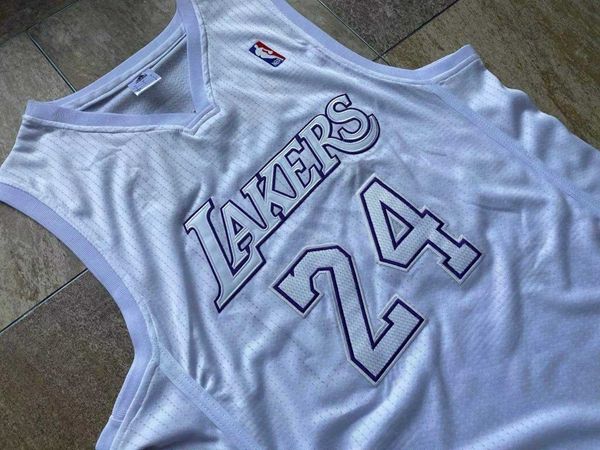 Los Angeles Lakers BRYANT #24 White Basketball Jersey (Closely Stitched) 03