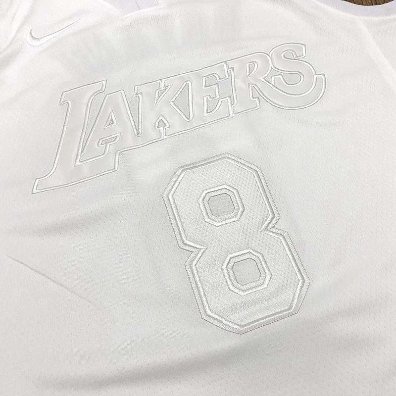 Los Angeles Lakers BRYANT #8 White Basketball Jersey (Closely Stitched)